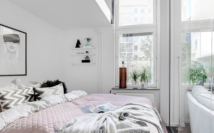 41 平米北欧风公寓，高挑天花与全白设计尽显自然光-13