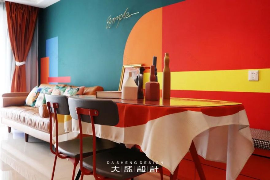 南宁 96㎡孟菲斯风格家居,色彩斑斓的甜蜜空间-48