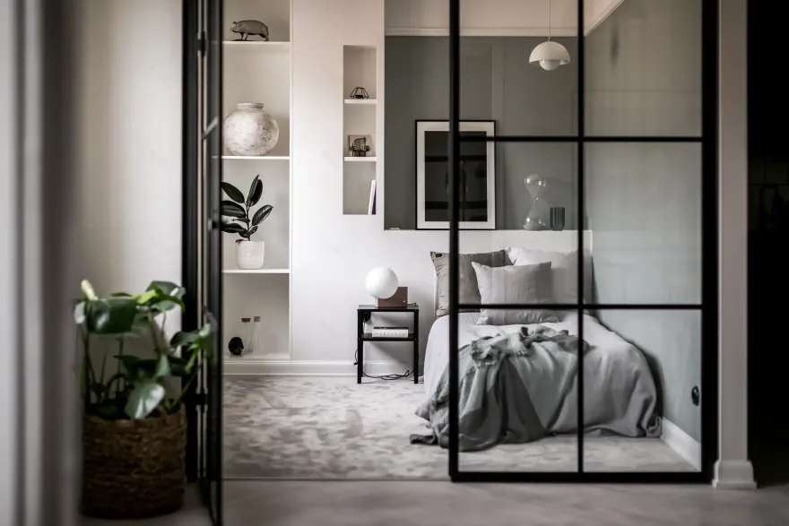 瑞典 71m2 公寓 | 绿色与玻璃的完美融合-1