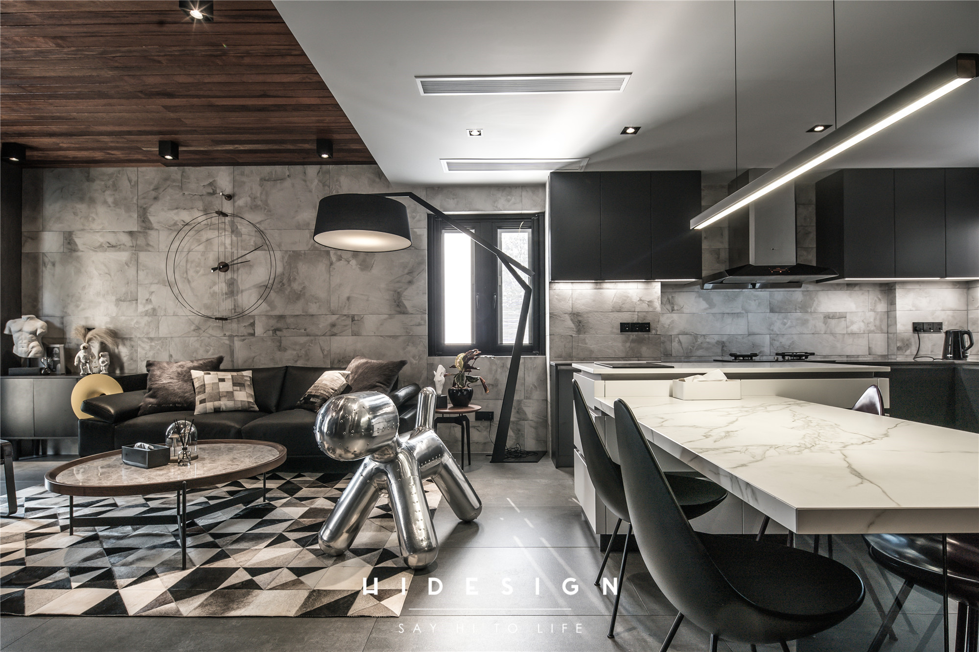 深色工业风重塑阿斯加德，功能分区打造年轻夫妻理想居所-15