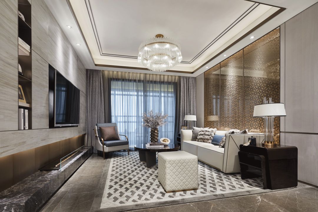 南昌欣悦湖 119 户型四房两厅两卫港式轻奢风住宅设计-12