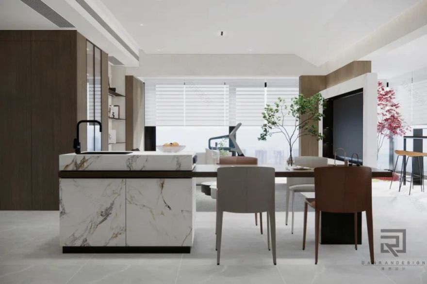 嘉陵江天 · 220㎡天际大平层的阔景设计与生活品味丨中国渝北丨澹然团队,橙色软装-33