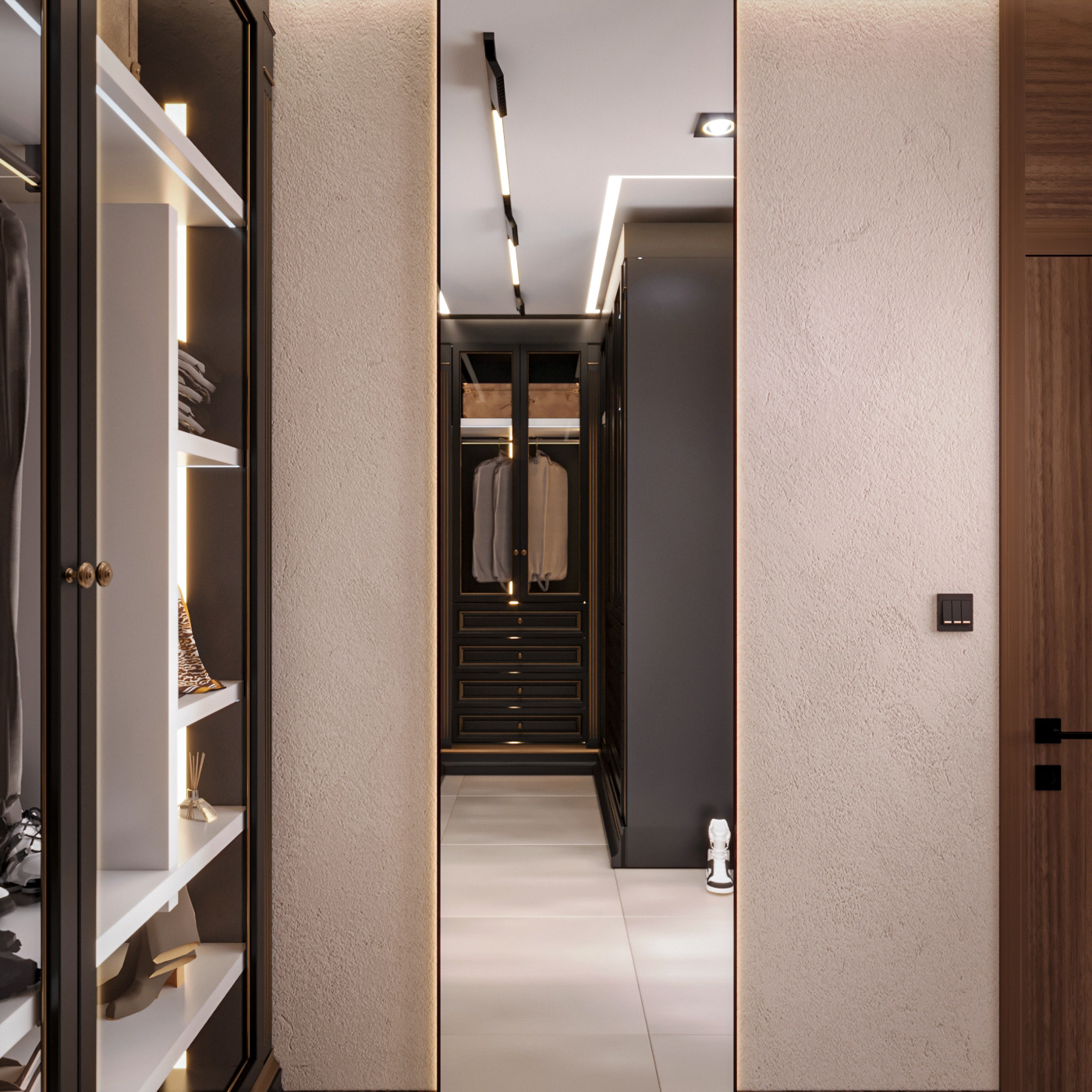 Brown Master卧室及梳妆区设计丨沙特阿拉伯-13