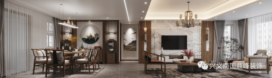南国鼎峰四季花城 220㎡新中式装修丨鼎墅设计|邓梁-14