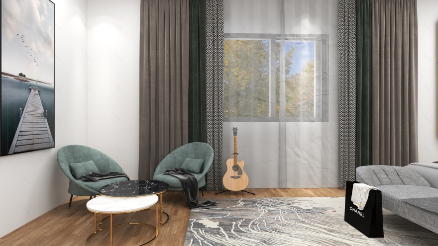 豪华室内卧室和更衣室-6