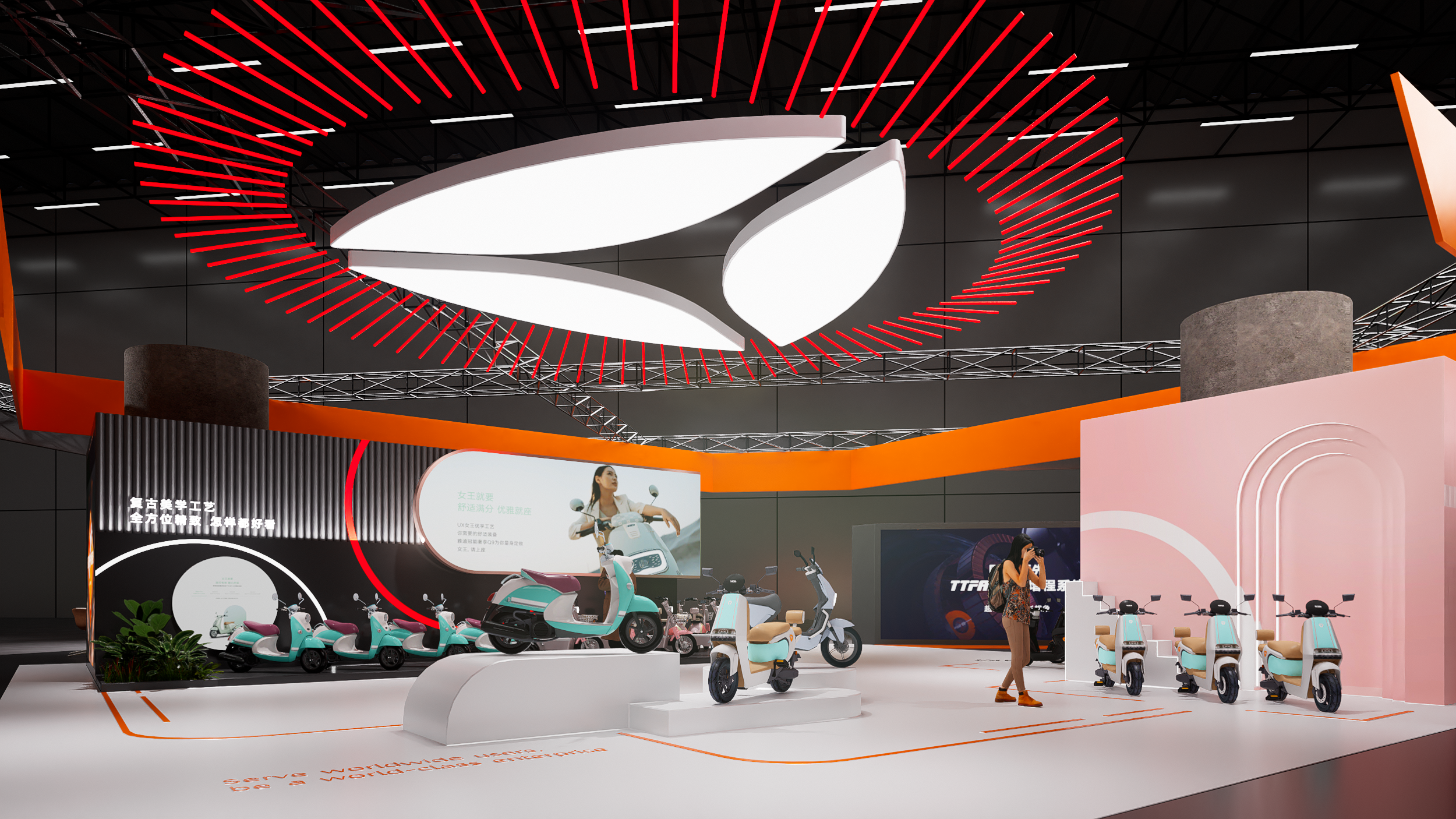 2023 华南电动车展览会雅迪展台设计-9