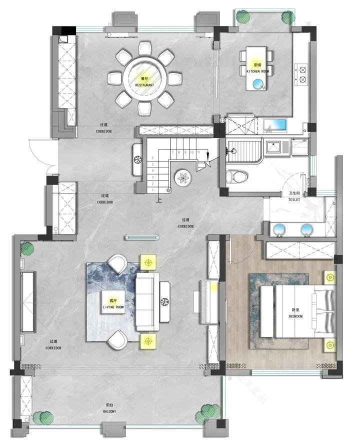现代美式叠墅设计丨星杰设计师-28