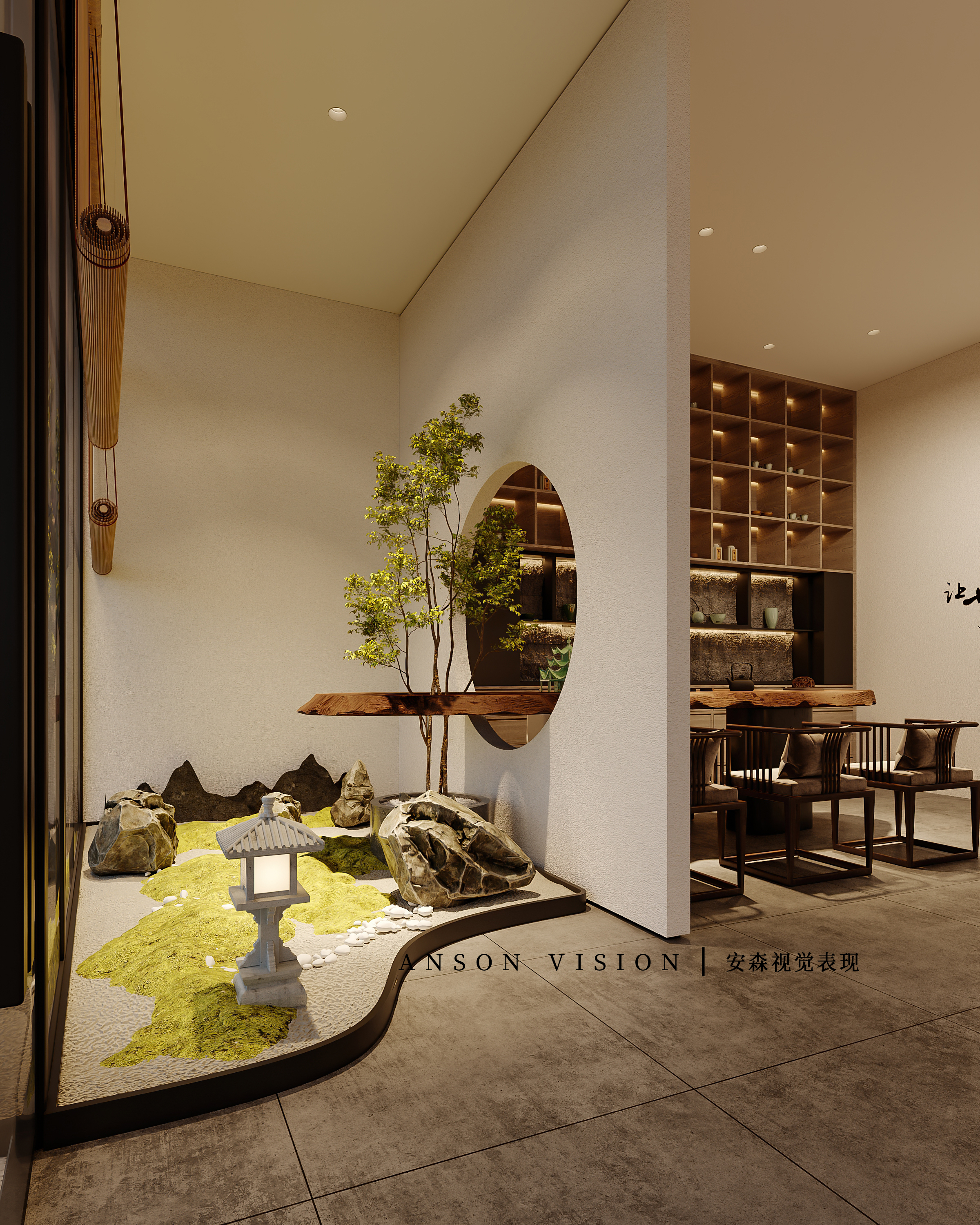 中式氛围感茶室效果表现丨Ansonvision·蒙头睡-6