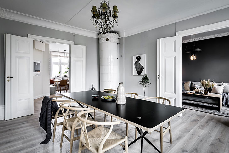 斯德哥尔摩 115 平米公寓 | 暗色调的优雅魅力-14