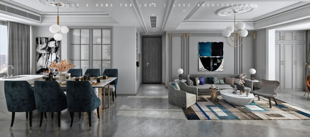 建发雍龍府 137㎡摩登轻美式，打造时尚生活空间-2