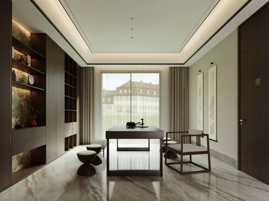 660㎡新中式别墅 牛石丨中国湖南丨纵向·空间设计-27