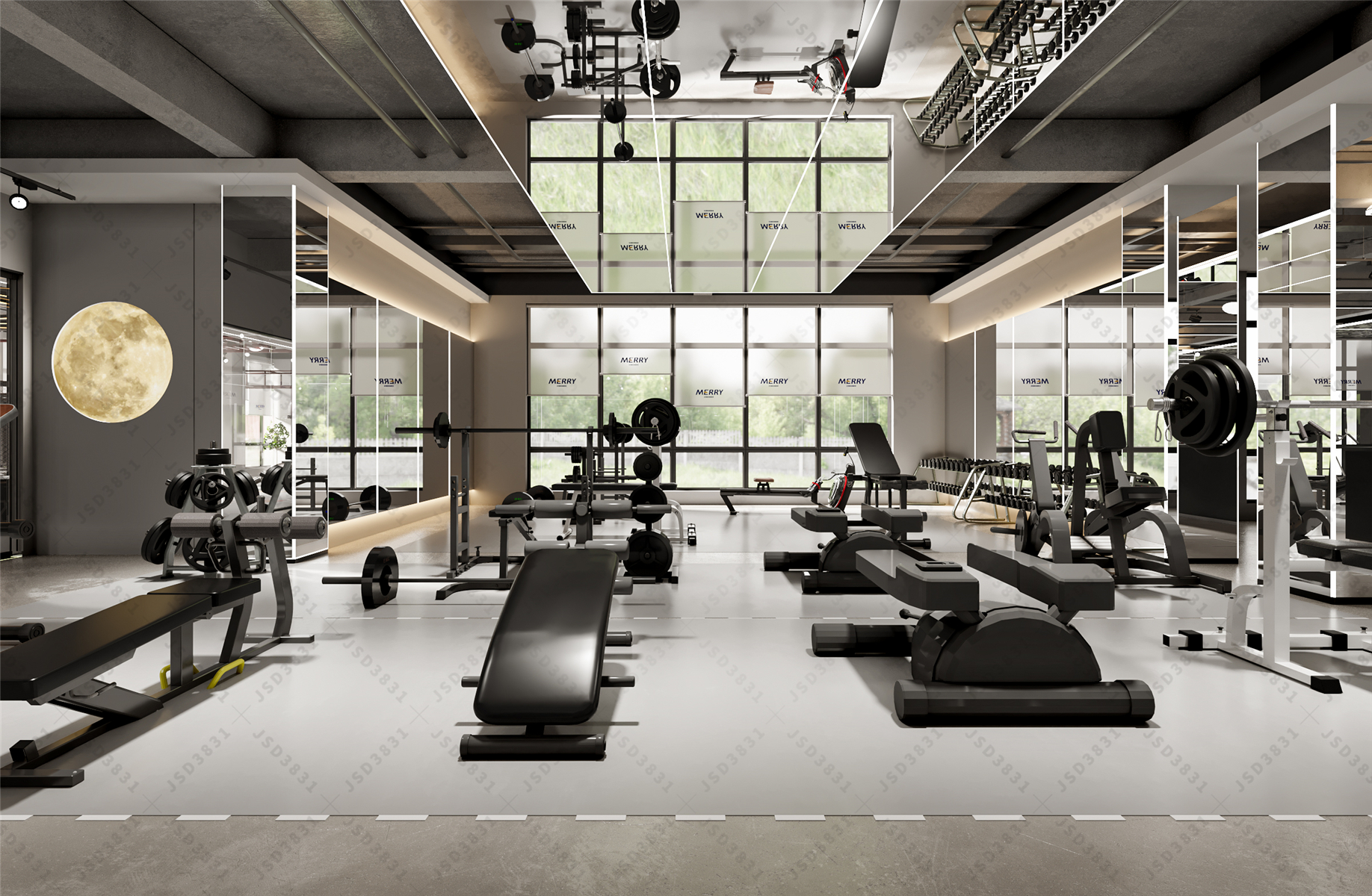 “MERRA”品牌健身房室内设计丨专业健身设计公司-6