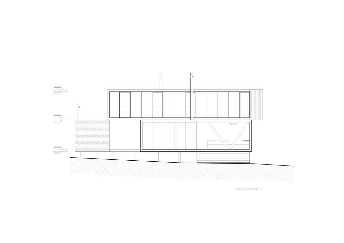 智利马坦萨斯 Harfagar House | 木结构与梯田的完美融合-33