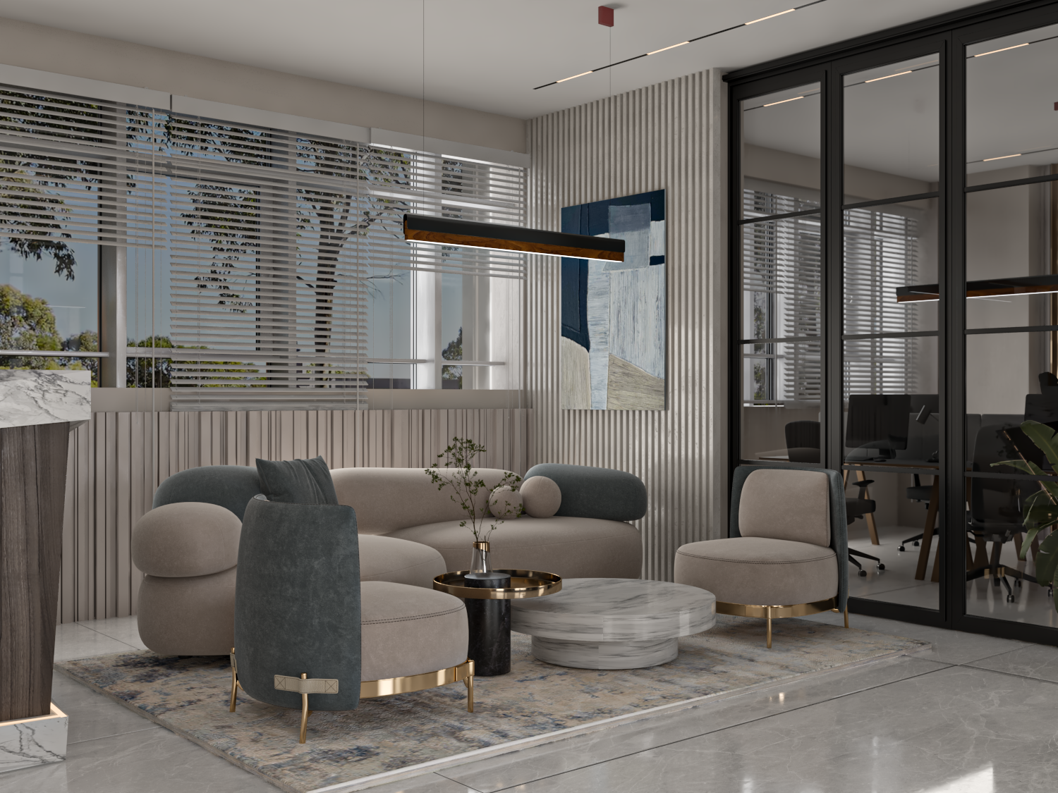 现代办公室室内设计-18