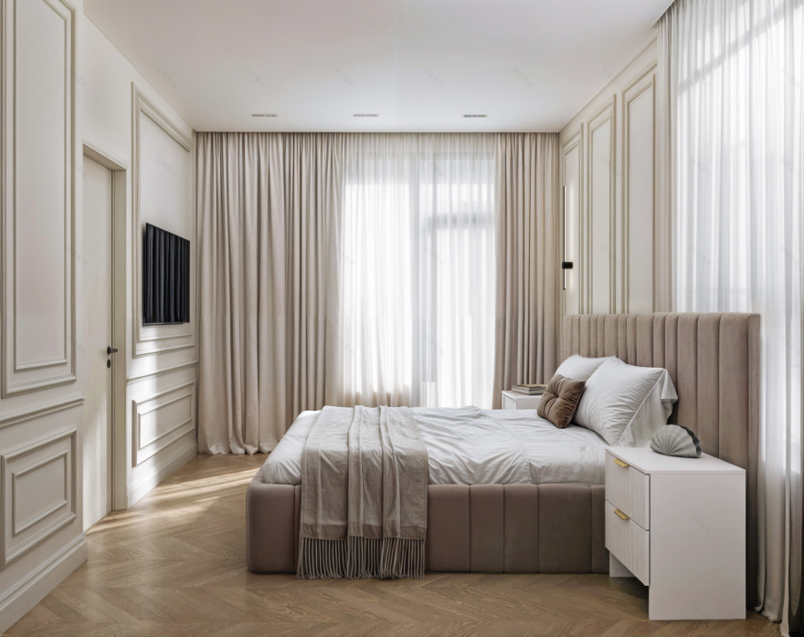 莫斯科郊外公寓带阳台卧室3D可视化设计丨俄罗斯莫斯科-6