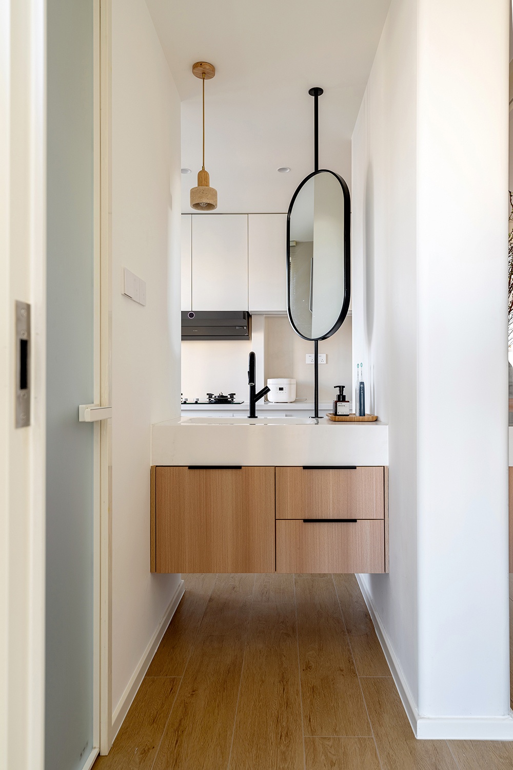 67㎡小家靠旋转电视墙变出N种生活场景丨久栖设计-49