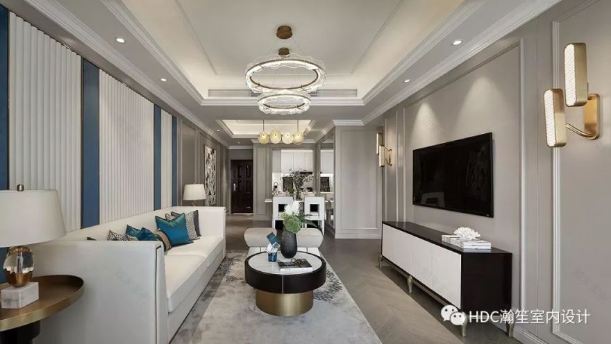 95㎡简约美式海洋蓝空间,打造优雅写意生活-6