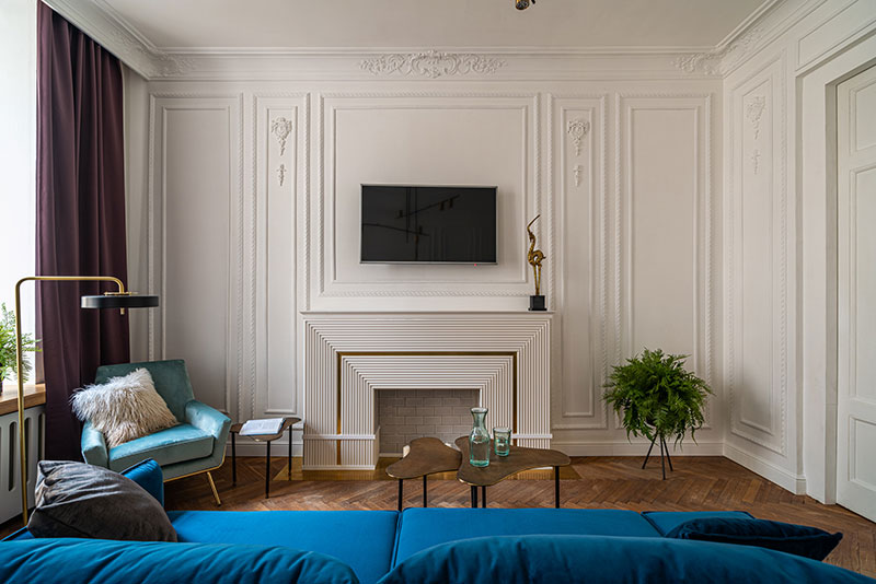 圣彼得堡优雅公寓 | 古典卧室与现代客厅的完美融合-17