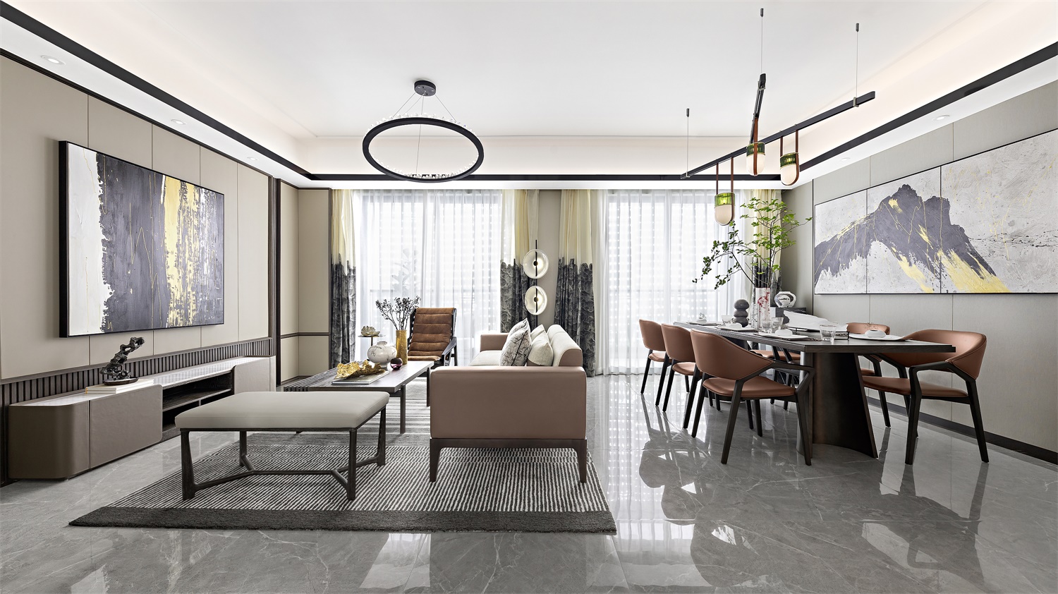 INNEST意巢设计：阳光城·檀境，典雅高贵的现代新中式-2