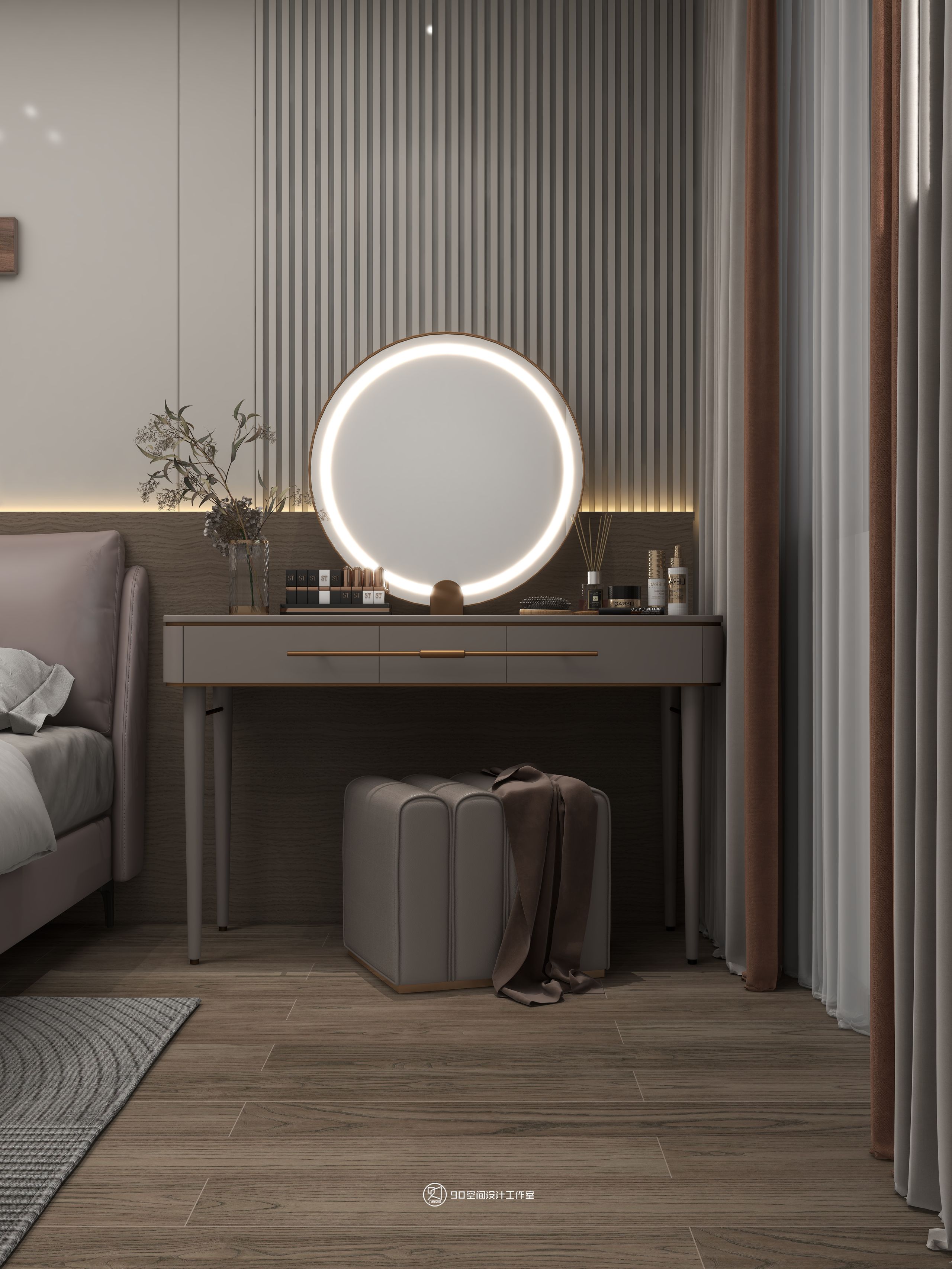 海市蜃楼现代轻奢风格挑高别墅设计丨90 空间设计-41