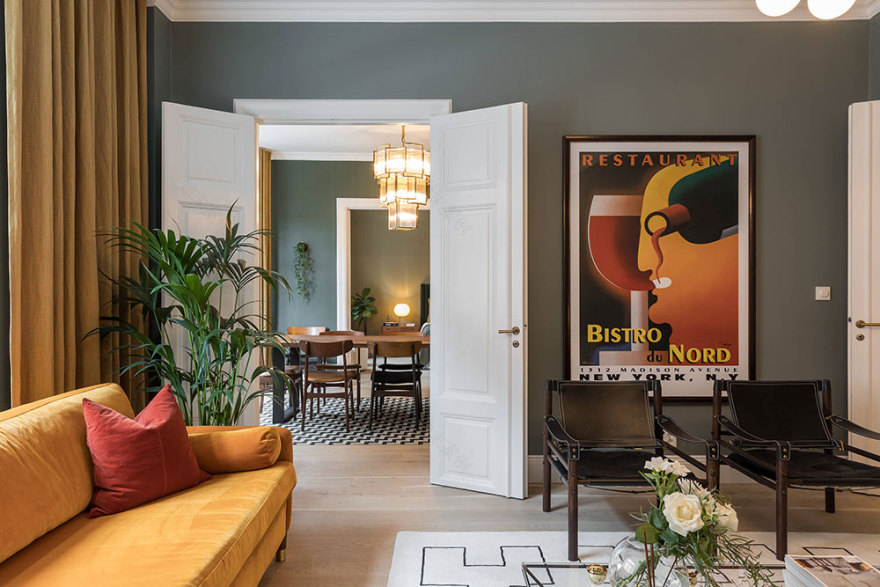 斯德哥尔摩活力橙公寓,复古风情的时尚空间-5