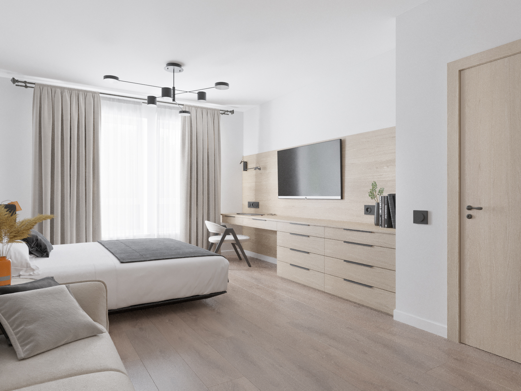 Interior design of apartment project 39m2 for rent.-1