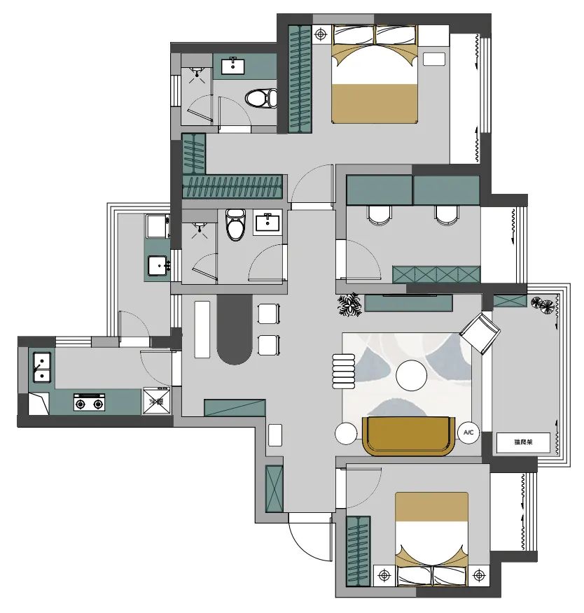 《马耳他落日》·个性鲜明的 90 后夫妻的复古色空间丨中国成都丨亦舍设计-52