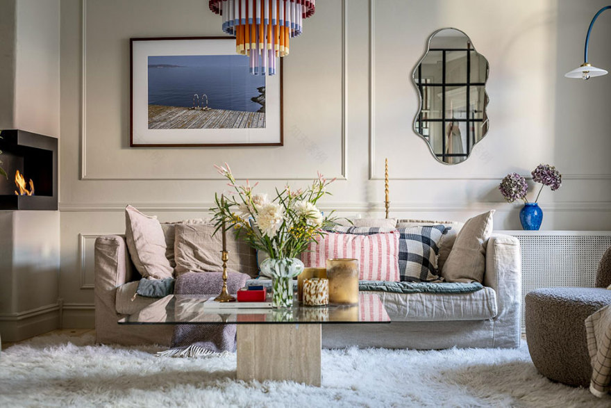 瑞典独特公寓设计,阁楼卧室墙纸亮点-4