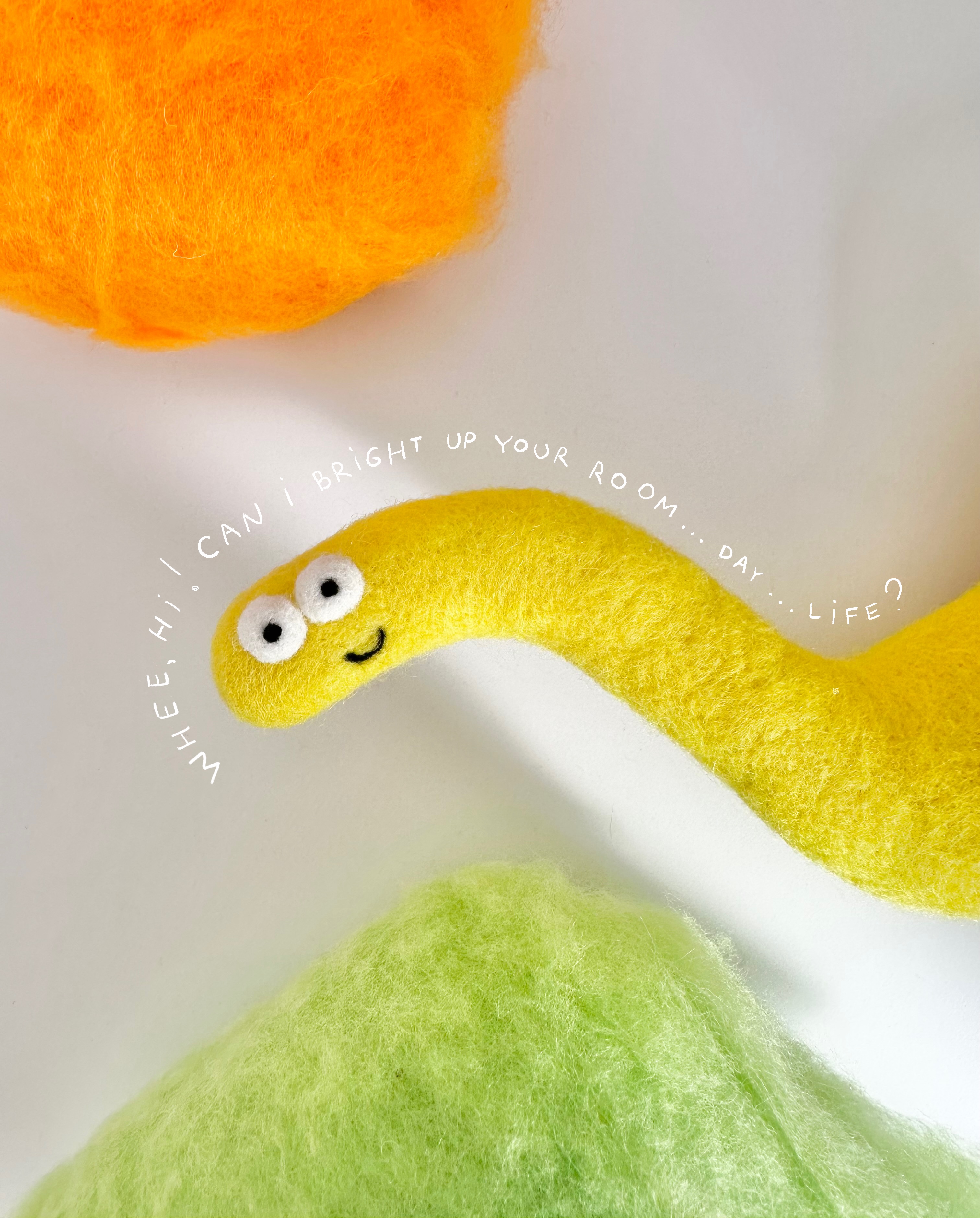 针刺毡制黄色羊毛蛇-7