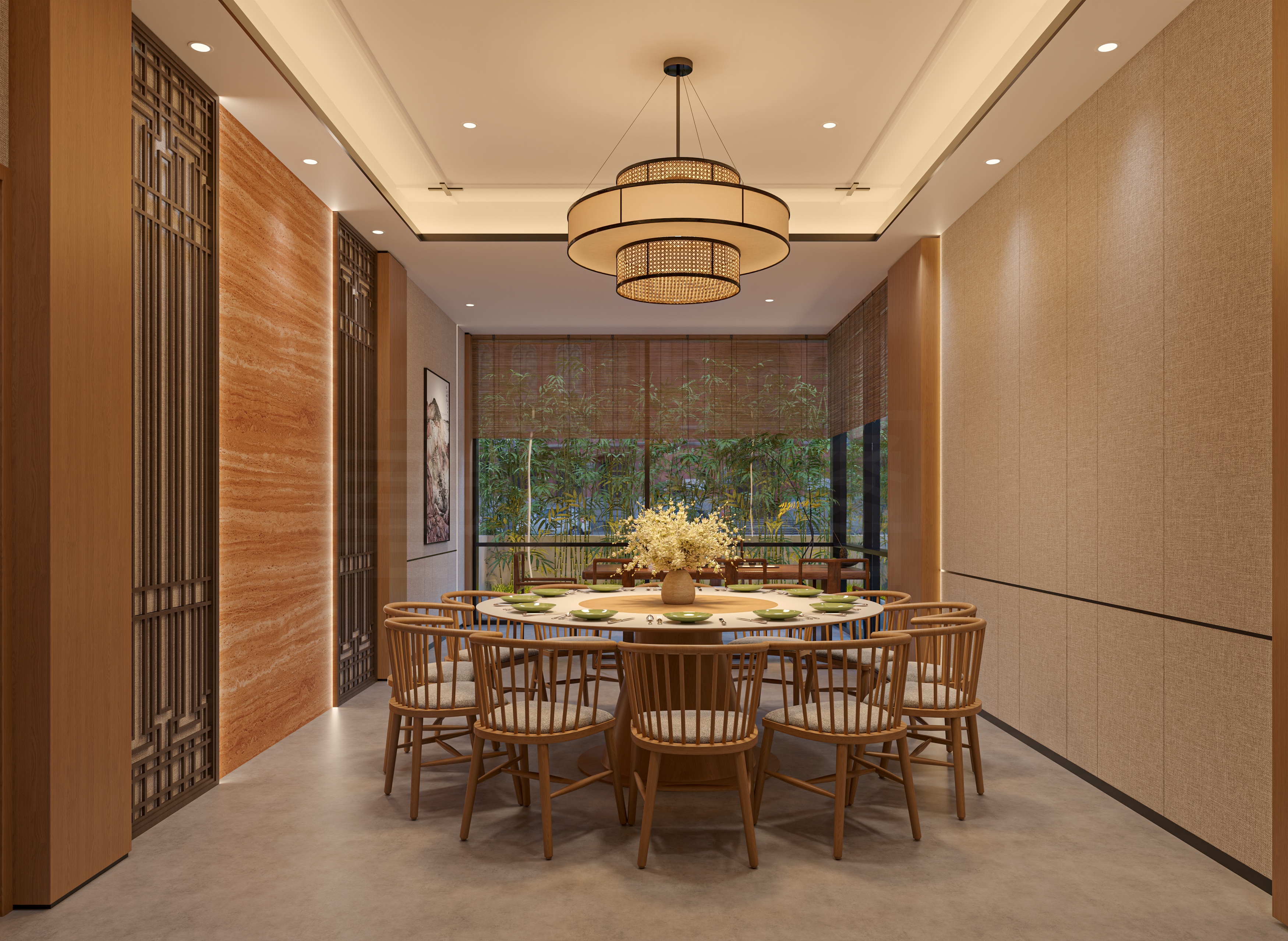 木色调为主的中式 餐厅 给消费者一种不一样的感觉-2