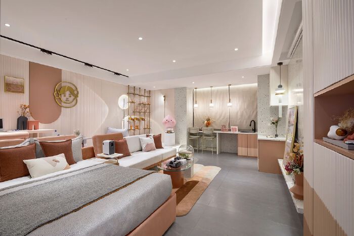 两江都汇 58㎡浪漫奶茶风一字型公寓丨中国重庆丨HIGHLY 海力设计-22