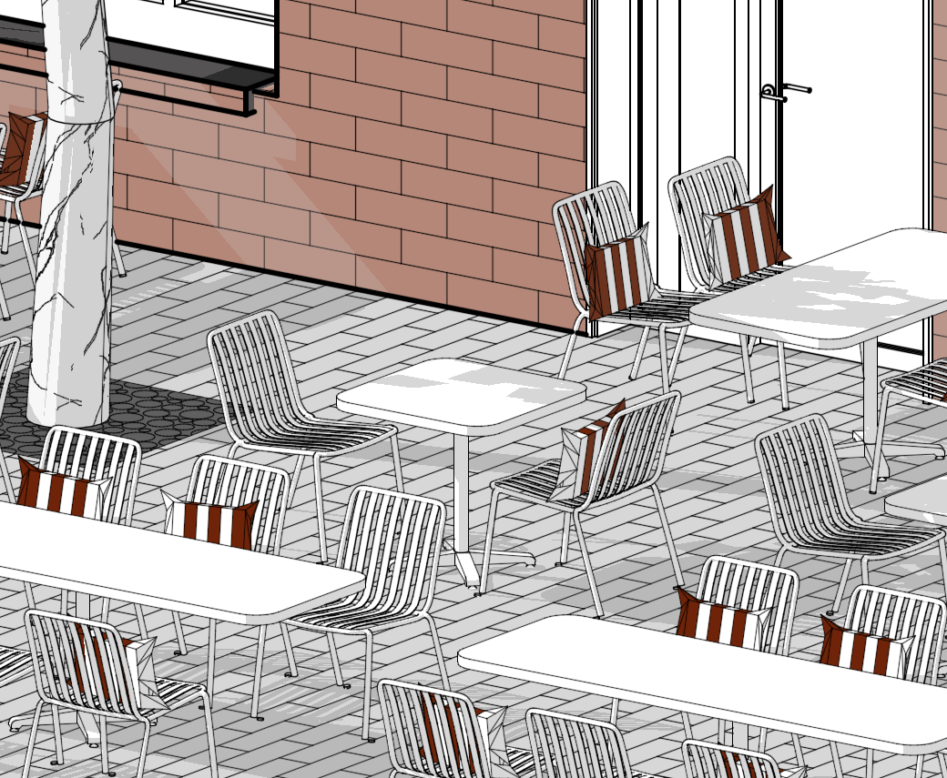 3D схемы для ресторана, дизайн интерьера-6