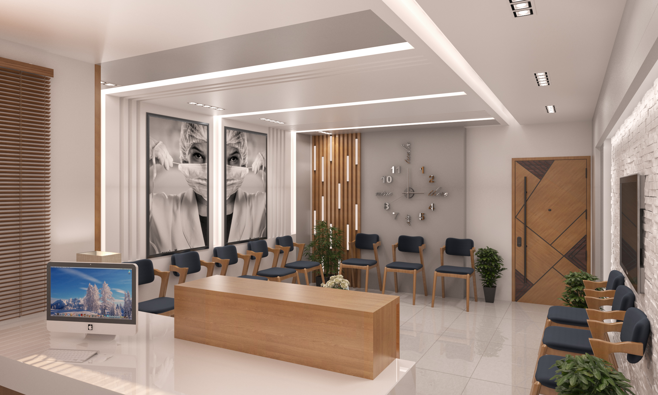 诊所接待处室内设计-2