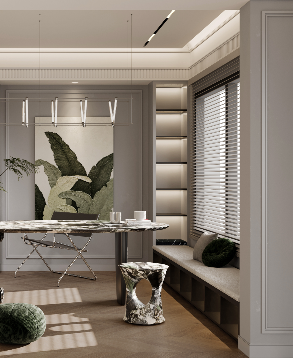 【微视设计&设计管家】长沙印长江360上叠别墅法式轻奢-4