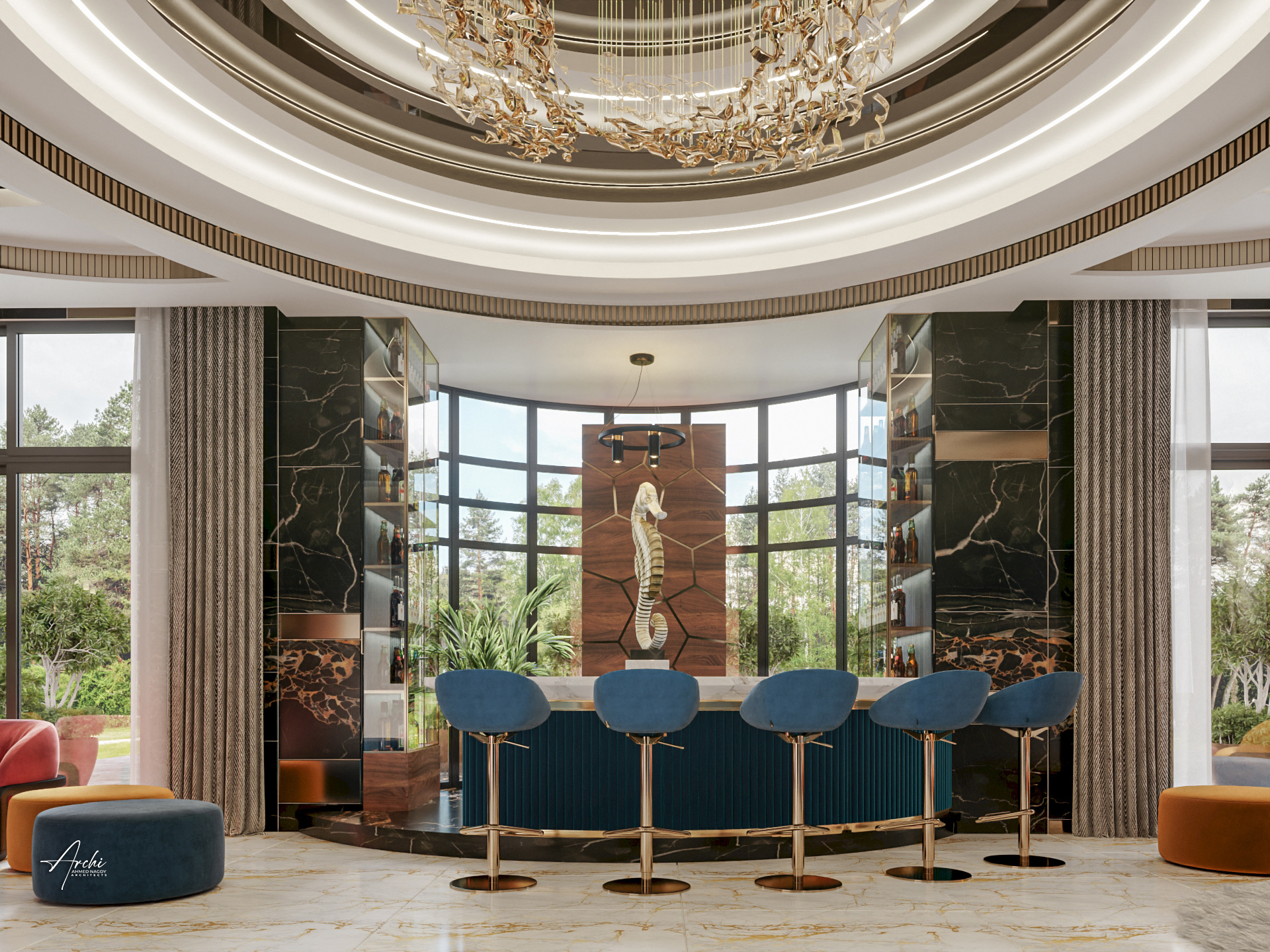 豪华客厅丨阿联酋迪拜丨ARCHI  ARCHITECTS-9