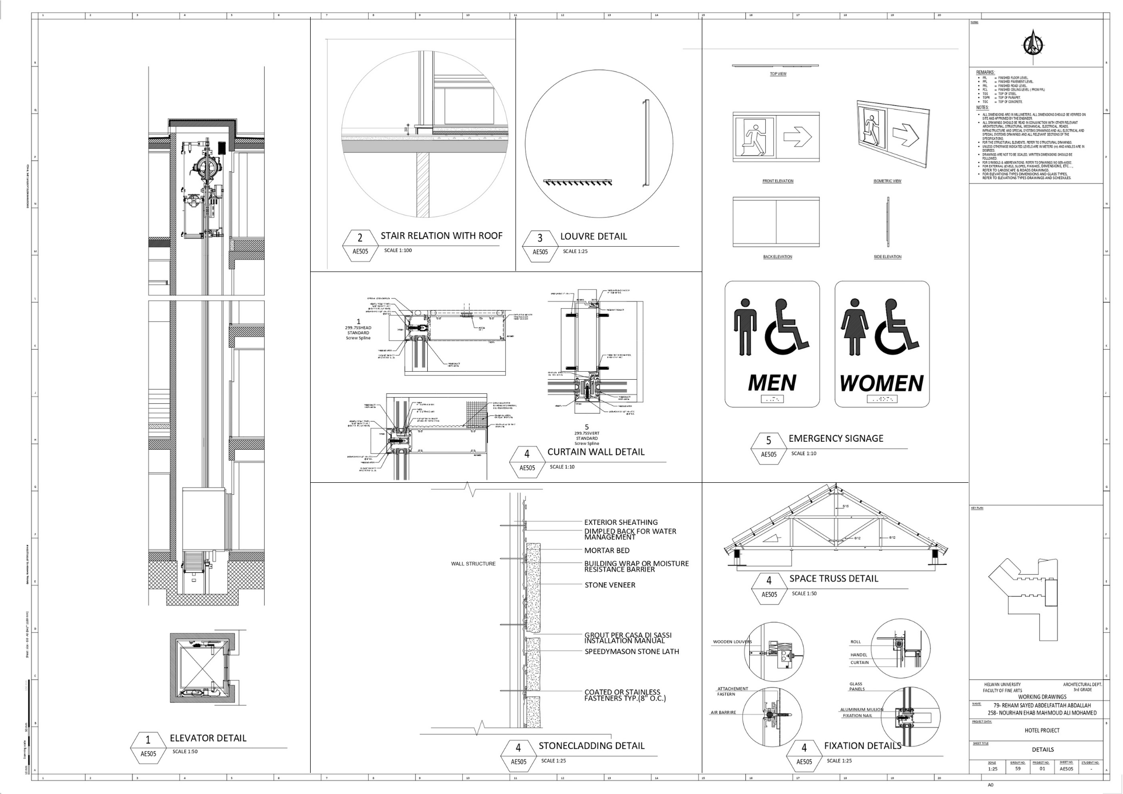 RENOS(3  STARS HOTEL)技术绘图项目丨赫勒万大学美术学院建筑系-42