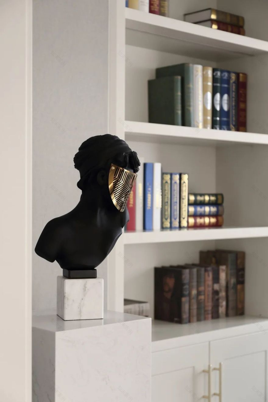 鑫界帝王国际样板间 | 现代轻奢风格下的古典艺术对话-48