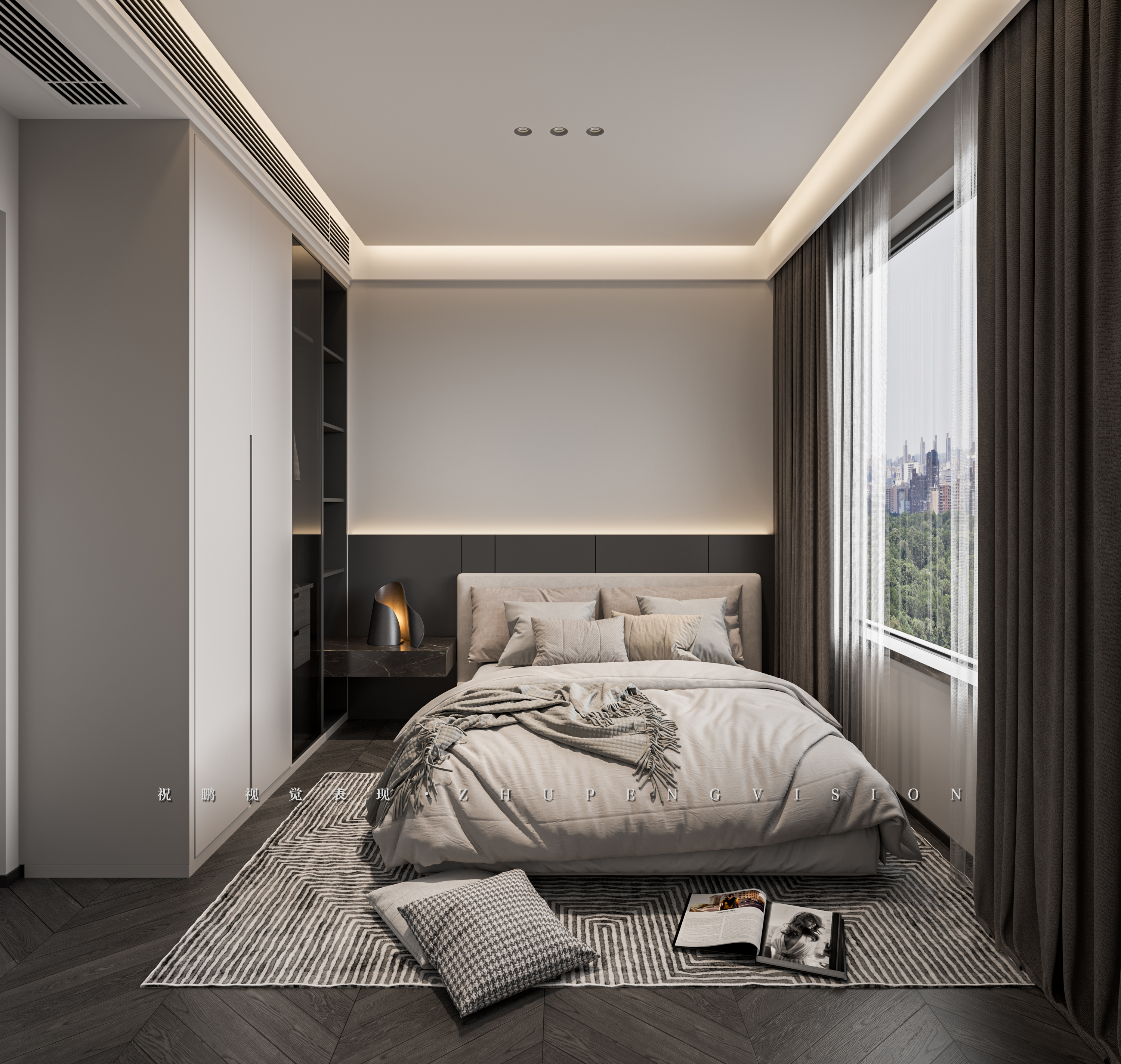 大平层家装效果图丨武汉祝鹏视觉表现-17