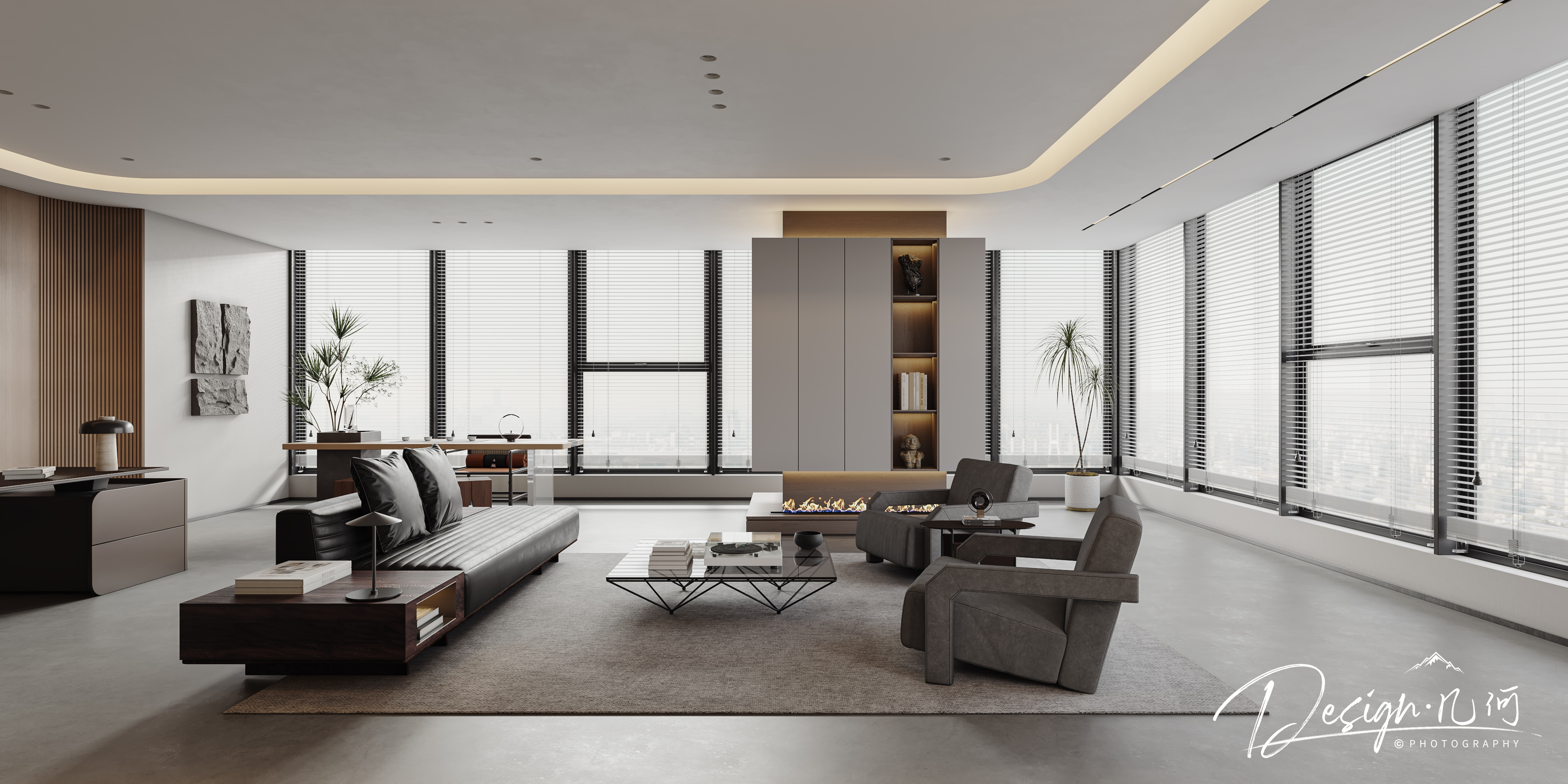 几何空间视觉表现 | 工装总经理办公室-1