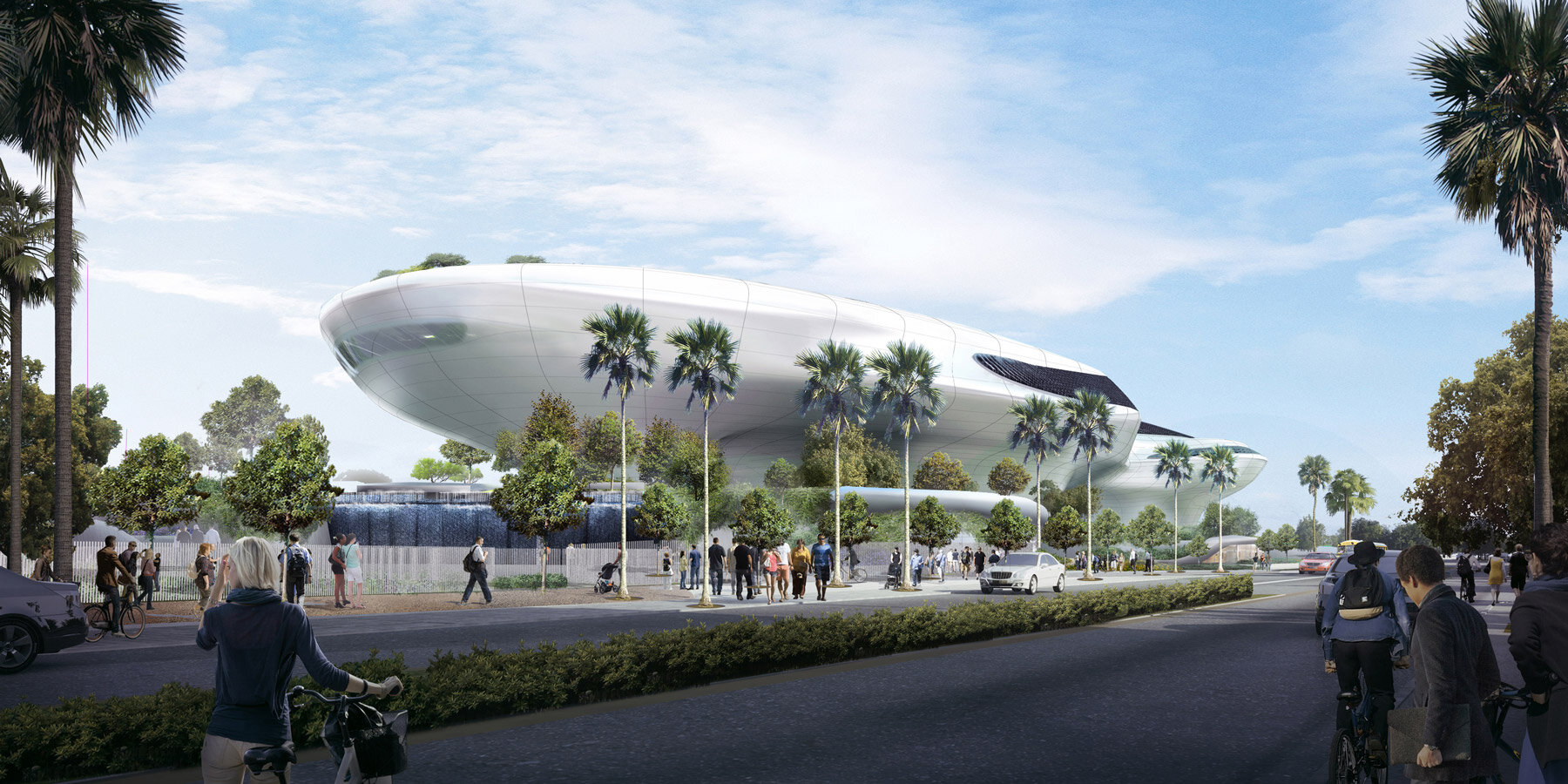 洛杉矶 fluid 面 Lucas 博物馆安装中,千余曲面 FRP 板营造有机氛围-0