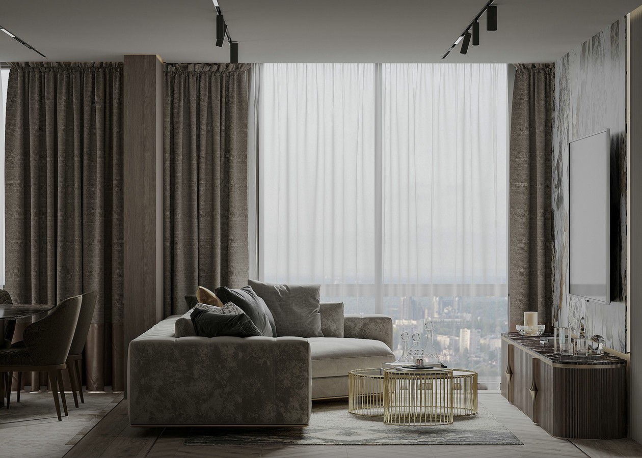 乌克兰基辅115㎡公寓 打造温暖柔和的住宅空间-5