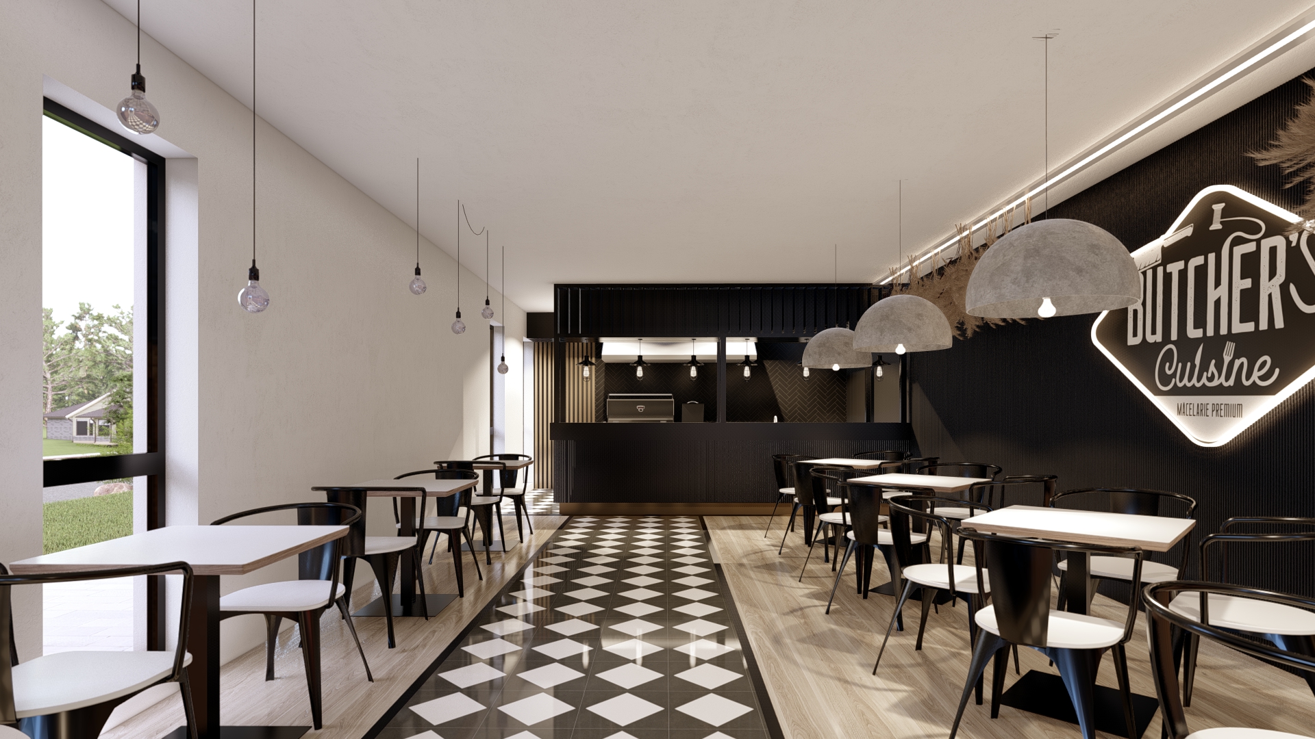 Deli Market & Restaurant Interior Design Concept-10