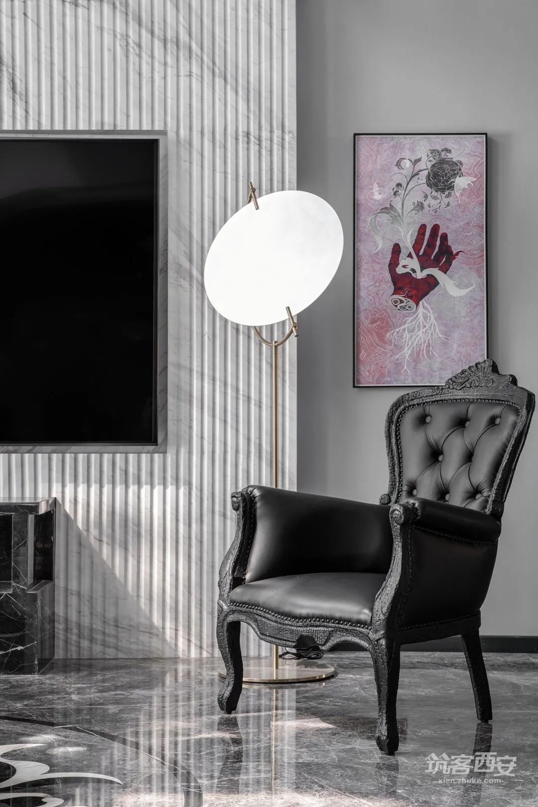 极致黑韵,红杉·陈醉打造西安 360㎡顶跃艺术宅-33