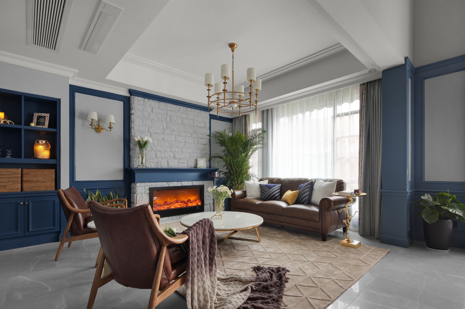 清羽设计 · 成都 178㎡优雅灰蓝家居,打造舒缓港湾氛围-16