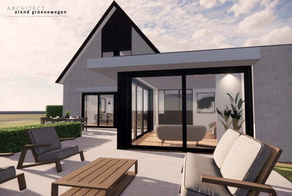 Moderne woning - stucwerk en aluminium - Arend Groenewegen Architect BNA-9