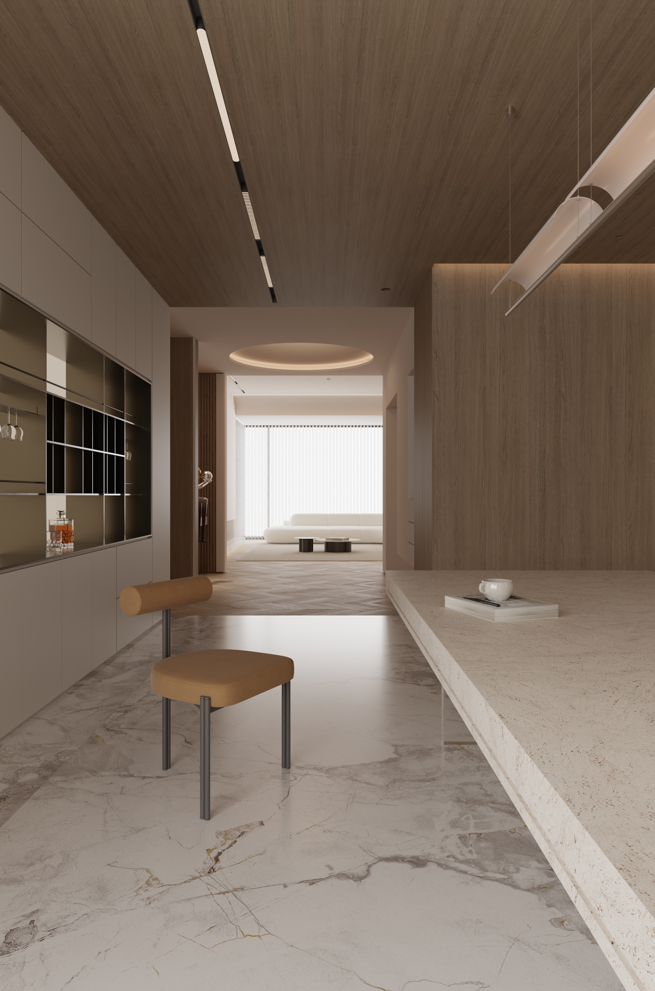 现代奶油风大平层-11