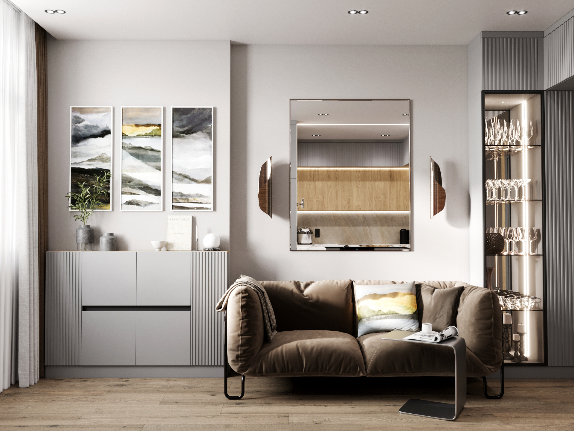 Кухня-гостиная с множеством систем хранения-2