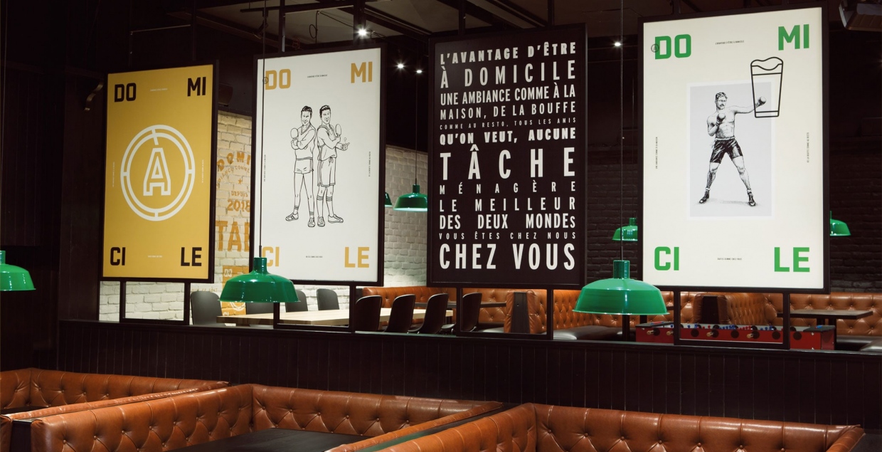 魁北克"À Domicile"工业风餐厅-0