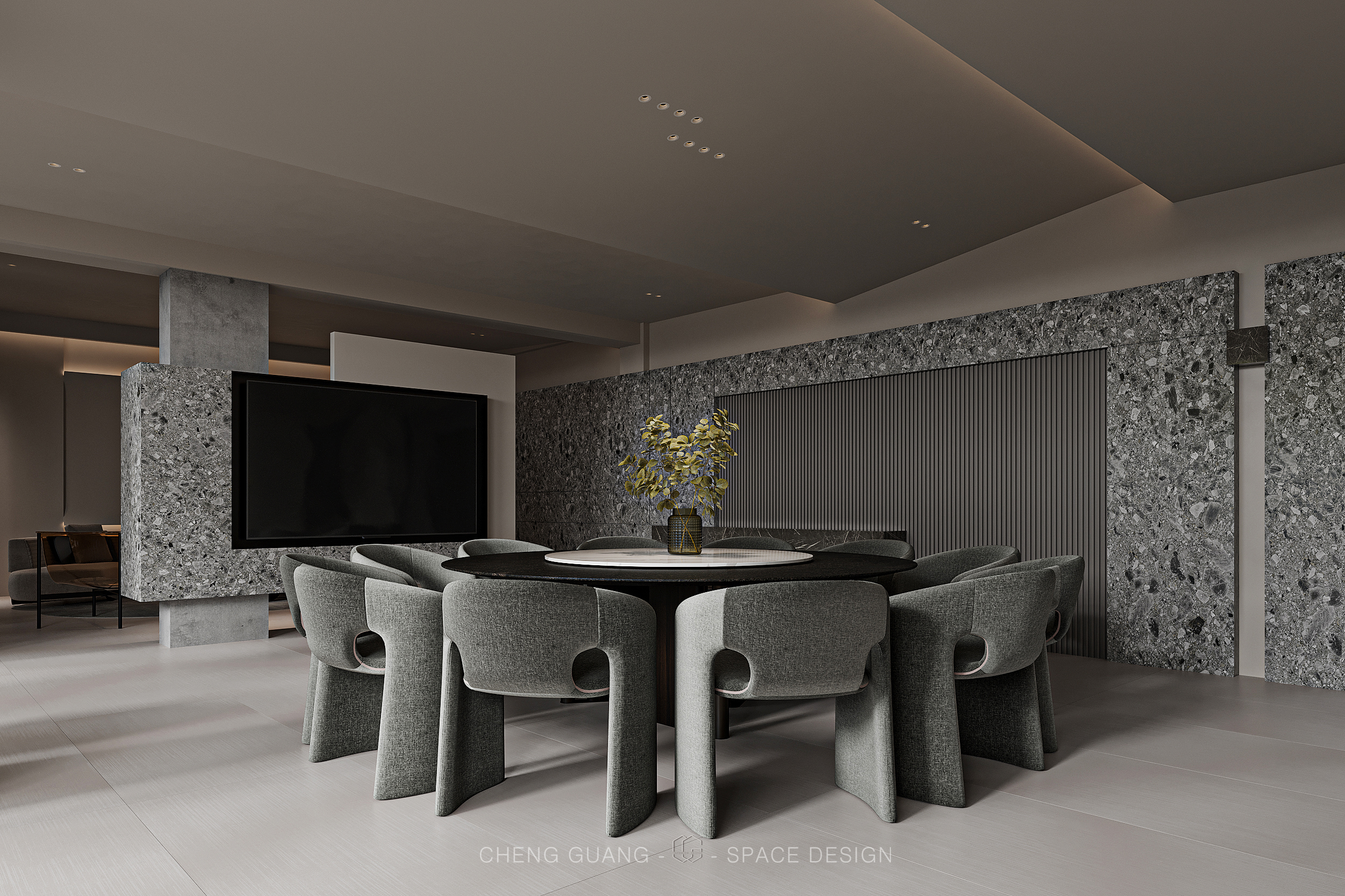 会客室· 乘光·大地色系丨中国潮州丨乘光空间设计-2