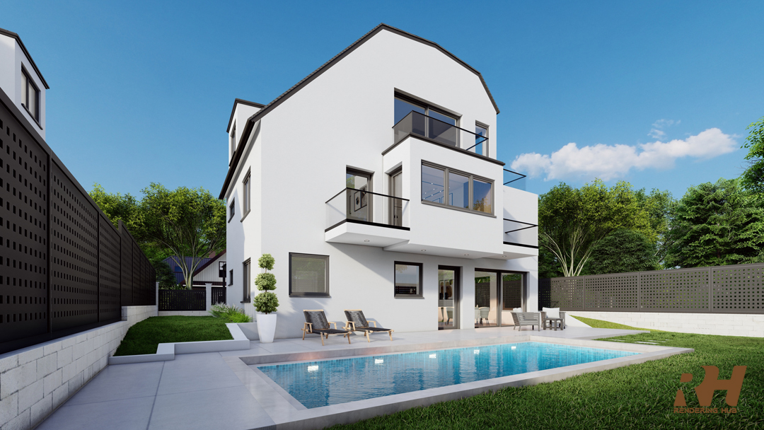 住宅房屋三维渲染-4